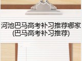 河池巴马高考补习推荐哪家(巴马高考补习推荐)