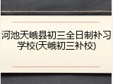 河池天峨县初三全日制补习学校(天峨初三补校)