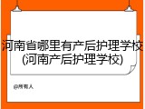 河南省哪里有产后护理学校(河南产后护理学校)