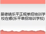 景德镇乐平正规单招培训学校在哪(乐平单招培训学校)