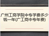 广州工商学院中专学费多少钱一年(广工商中专年费)