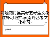 河池南丹县高考艺考生文化课补习班推荐(南丹艺考文化补习)