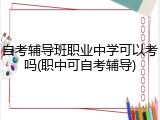 自考辅导班职业中学可以考吗(职中可自考辅导)