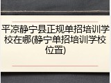 平凉静宁县正规单招培训学校在哪(静宁单招培训学校位置)