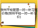 贺州平桂管理一对一补习班价格(贺州平桂一对一补习价)