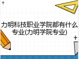 力明科技职业学院都有什么专业(力明学院专业)