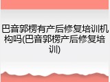 巴音郭楞有产后修复培训机构吗(巴音郭楞产后修复培训)