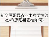 新乡原阳县农业中专学校怎么样(原阳县农校如何)