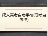 成人高考自考学校(成考自考校)