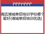 清远清城单招培训学校哪个最好(清城单招培训优选)