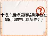 十堰产后修复师培训学校在哪(十堰产后修复培训)