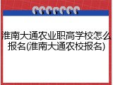 淮南大通农业职高学校怎么报名(淮南大通农校报名)