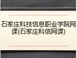 石家庄科技信息职业学院网课(石家庄科信网课)