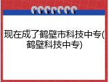 现在成了鹤壁市科技中专(鹤壁科技中专)