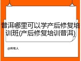 普洱哪里可以学产后修复培训班(产后修复培训普洱)