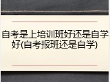 自考是上培训班好还是自学好(自考报班还是自学)