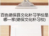 百色德保县文化补习学校是哪一家(德保文化补习校)