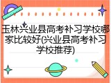 玉林兴业县高考补习学校哪家比较好(兴业县高考补习学校推荐)
