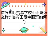 临沂国际贸易学校中职班怎么样("临沂国贸中职班如何")
