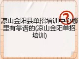 凉山金阳县单招培训中心哪里有靠谱的(凉山金阳单招培训)