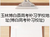 玉林博白县高考补习学校地址(博白高考补习校址)