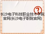 长沙电子科技职业技术学院官网(长沙电子职院官网)