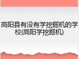 高阳县有没有学挖掘机的学校(高阳学挖掘机)