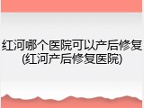 红河哪个医院可以产后修复(红河产后修复医院)