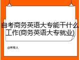 自考商务英语大专能干什么工作(商务英语大专就业)