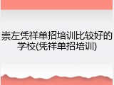崇左凭祥单招培训比较好的学校(凭祥单招培训)