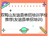 双鸭山友谊县单招培训学校推荐(友谊县单招培训)