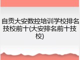 自贡大安数控培训学校排名技校前十(大安排名前十技校)