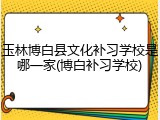 玉林博白县文化补习学校是哪一家(博白补习学校)