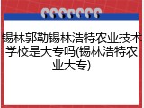 锡林郭勒锡林浩特农业技术学校是大专吗(锡林浩特农业大专)