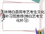 玉林博白县高考艺考生文化课补习班推荐(博白艺考文化补习)