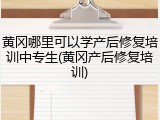 黄冈哪里可以学产后修复培训中专生(黄冈产后修复培训)