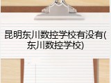 昆明东川数控学校有没有(东川数控学校)
