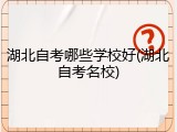 湖北自考哪些学校好(湖北自考名校)