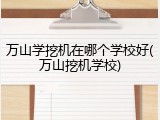 万山学挖机在哪个学校好(万山挖机学校)