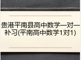 贵港平南县高中数学一对一补习(平南高中数学1对1)