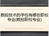 数控技术的学校有哪些职校专业(数控职校专业)