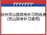 钦州灵山县高考补习班收费(灵山高考补习费用)