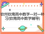 钦州钦南高中数学一对一补习(钦南高中数学辅导)