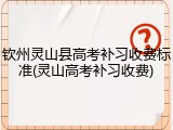 钦州灵山县高考补习收费标准(灵山高考补习收费)
