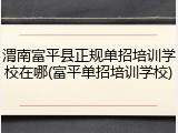 渭南富平县正规单招培训学校在哪(富平单招培训学校)
