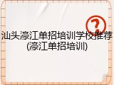 汕头濠江单招培训学校推荐(濠江单招培训)
