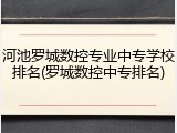 河池罗城数控专业中专学校排名(罗城数控中专排名)