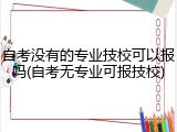 自考没有的专业技校可以报吗(自考无专业可报技校)