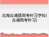 北海合浦县高考补习学校(合浦高考补习)
