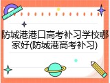 防城港港口高考补习学校哪家好(防城港高考补习)